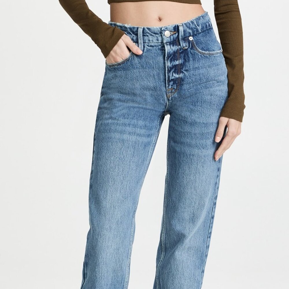 Good American Light Blue Straight Leg Jeans